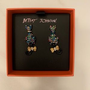 🏷️ Betsey Johnson Sparkly Halloween Kitty Earrings